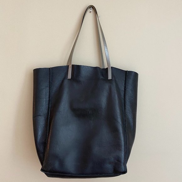 Brooklyn Industries Black Leather Tote Purse - Picture 8 of 11